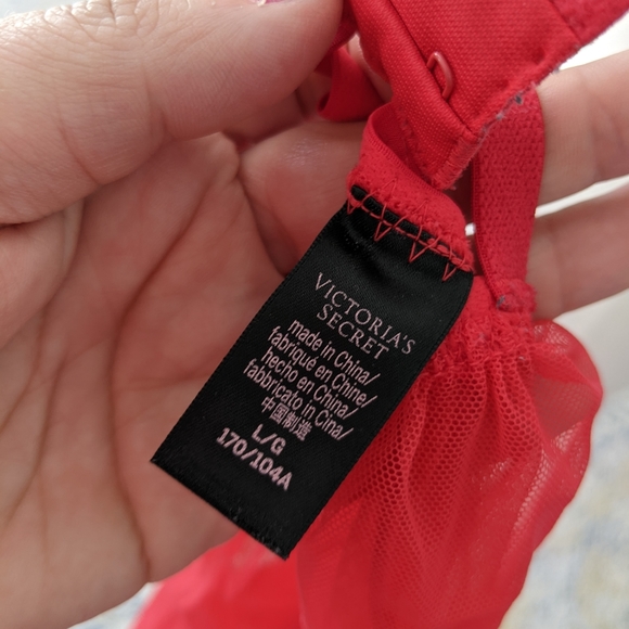 Victoria Secret Red Lace Babydoll Top Large - Picture 3 of 6